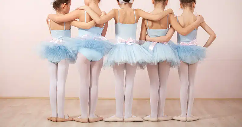 BALLET STUDENTS IN BLUE TUTUS