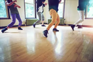 people dancing at a dancing studio