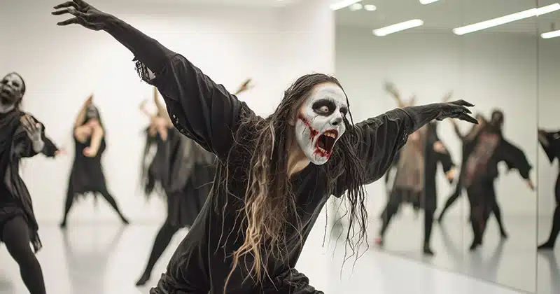 SCARY DANCER IN HALLOWEEN DANCE CLASS