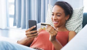 a person using their card to pay for an invoice