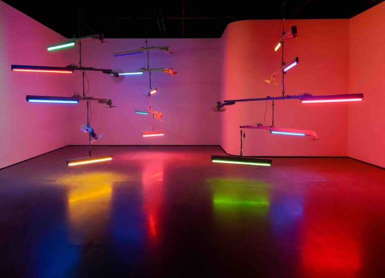 bright dance studio lights